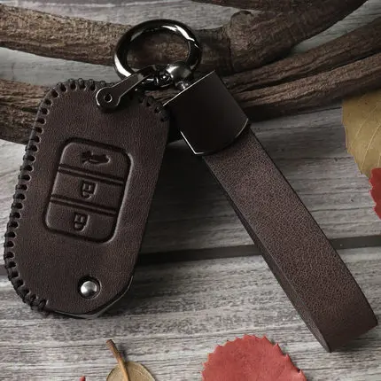 Чехол для ключей из натуральной кожи для Honda CRV пилотное соглашение Civic Fit Freed keyless entring автомобильный Стайлинг Защита ваших автомобильных ключей - Название цвета: D