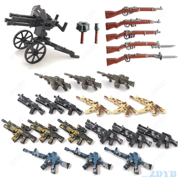 

DIY Military Weapon Gun WW2 MOC Accessories Part Mini Soldier Base Figure Playmobil Model Building Block Brick Children Kids Toy