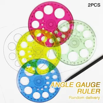 

Angle Measuring Template Metalworking School Drawing Study Supplie Random Color 2pcs Full Circle Peofessional Multifunctional
