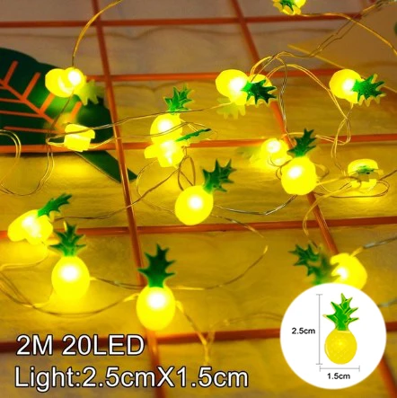 pineapple light Мяч/Фламинго светодиодный гирлянды Батарея гирлянда светодиодный украшения на Рождество для отдыха и вечеринок светодиодный свет декор для приготовления пищи на воздухе дома - Цвет: pineapple light