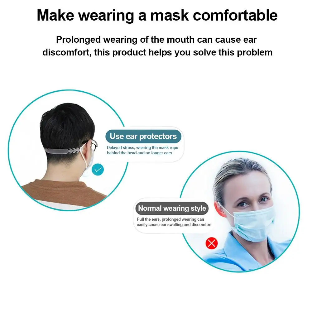 10pcs Gear Adjustable Anti-Slip Mask Ear Grip Extension Hook -Respirator Lanyard Hook Masks Holder Accessories Relief Painful - Famidy.com