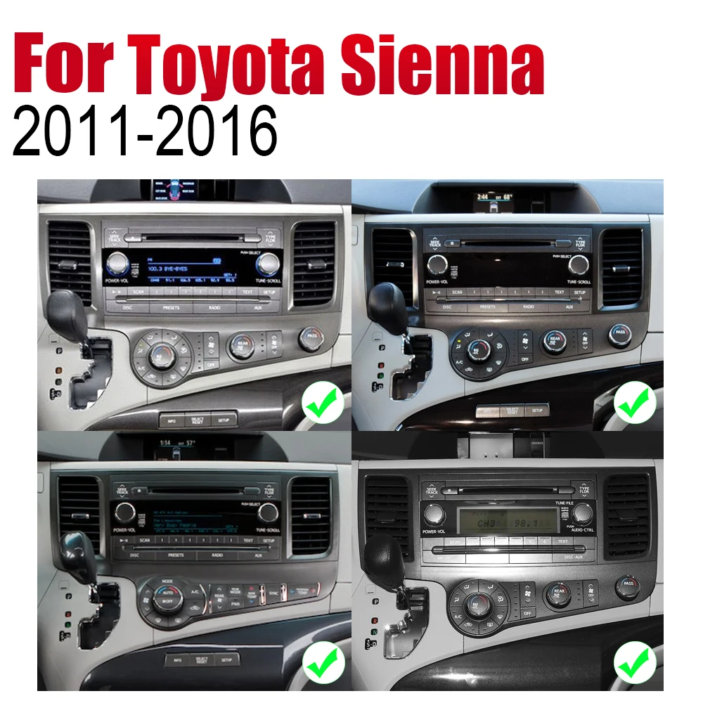 Автомагнитола для Toyota Sienna XL30 2011 2012 2013 2014 2015 2016 2din Android с GPS навигацией стерео