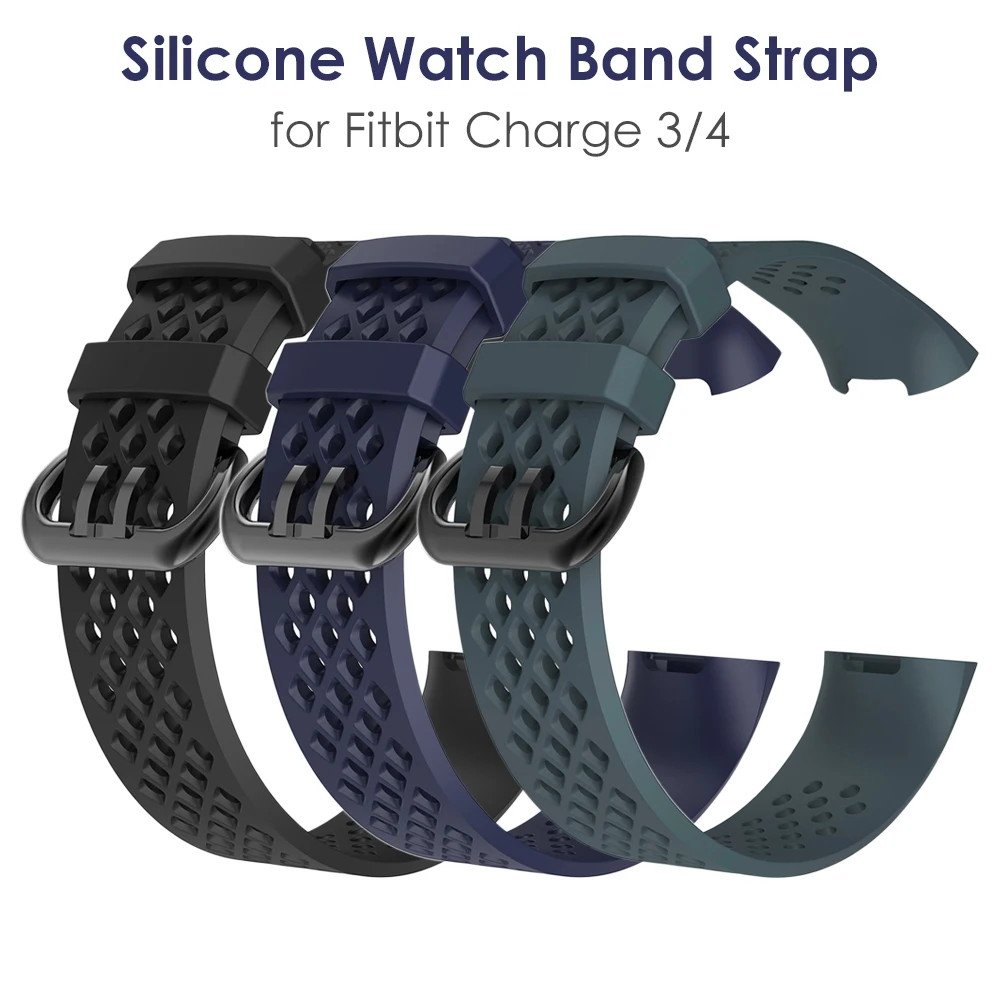 Силиконовые ремешки для Fitbit Charge 4 и 3 SE большой браслет с отверстиями воздуха