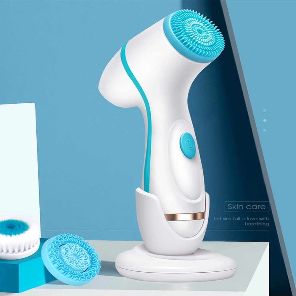 Facial Cleansing Brush Set Facial Cleansing Brush Sonic Face Spin Brush Set Galvanica Facial Spa System For Skin Deep Cleaning Remove Blackhead Machine