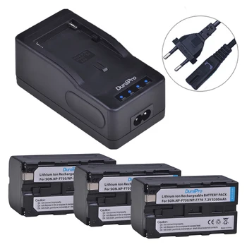 

DuraPro 3x 5200mAH NP-F750 NP-F770 Camera Battery +LED Fast Charger Univeral for Sony NP F970,F750,F770,F960,F550,F530,F330,F570