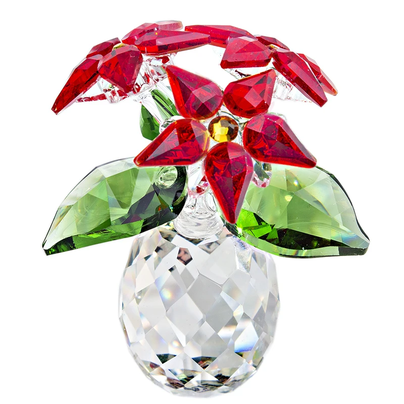 H& D статуэтки ручной работы с кристаллами Poinsettia, Рождественское украшение, Праздничная коллекция украшений для дома, сувенир, Рождественский подарок на день рождения