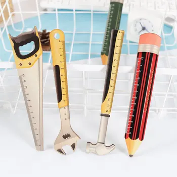

Wooden Tool Pencil Shape Ruler Measuring Tool 12cm Drawing Metric Template Ruler Student Kids Stencil Ruler Stationery Supplies