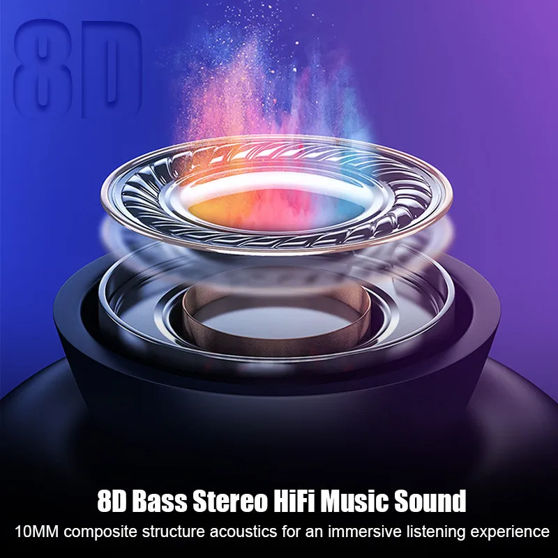 TWS Wireless Bluetooth Headset High Quality LED Power Display Bluetooth V5.0 Waterproof Headphones with 2600mAh Charging Box