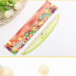 Règles de mesure créatives à motif de fruits en plastique, papeterie scolaire, Style aléatoire, 15cm, 6 pièces 