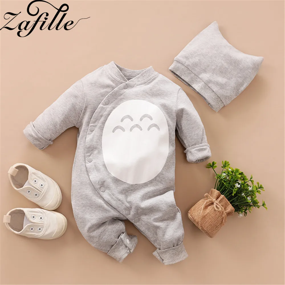 Zafille Cartoon Totoro Baby Pagliaccetti Per Neonati Cotton Kawaii Baby Clothes And Hat Anime Crawlers For Kids Infant Totoro Onesie