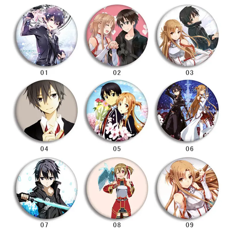 

12 Styles Anime Sword Art Online Cartoon Brooch Pin Pins Badge Accessories For Clothes Backpack Decoration