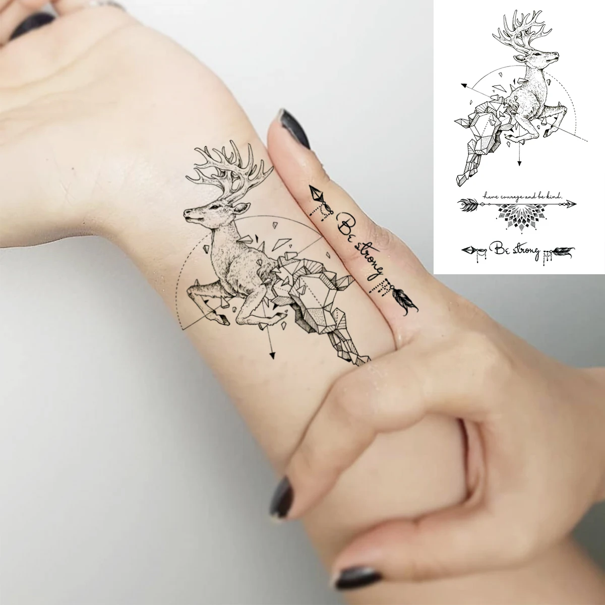 Tatuagem temporária para mulheres, universo preto, veado, sexy, costas,  planeta, lua, planeta, realista, para adulto - AliExpress, image size:1200x1200