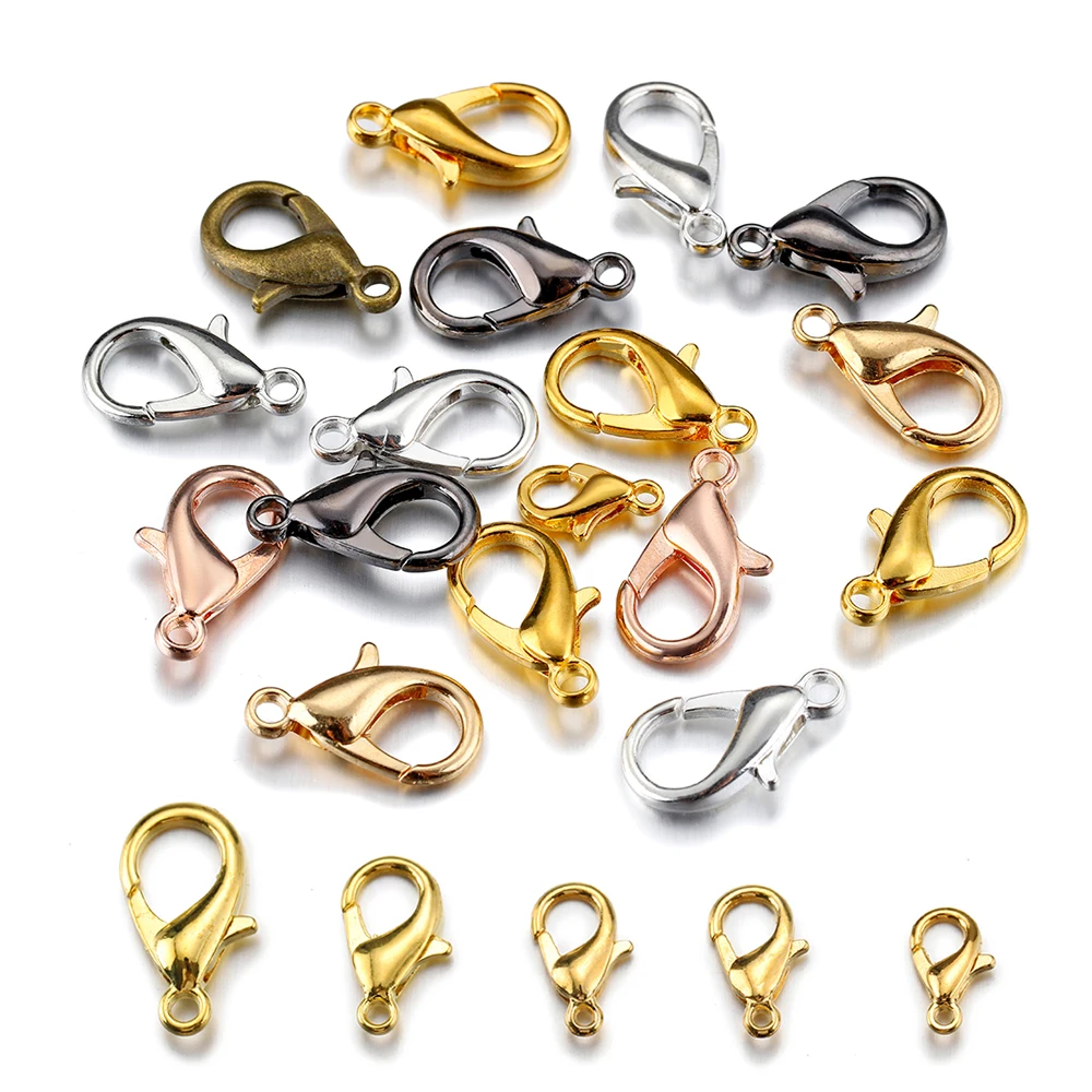 100Pcs Lobster Claw Clasp Hook Keychain Key ring DIY Making Jewelry Findings ME 