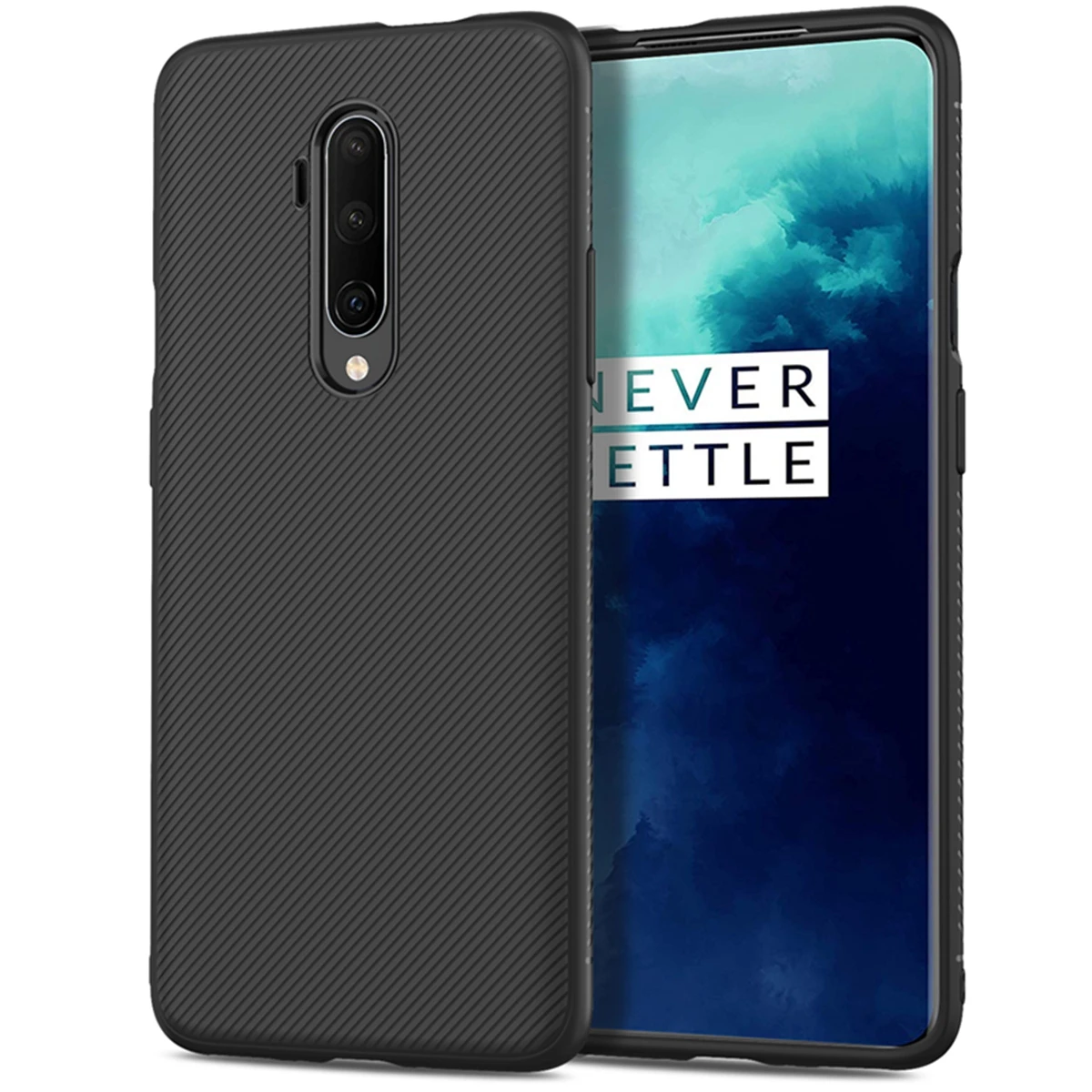 Для Oneplus 7T Pro 7T чехол силиконовый тонкий матовый ТПУ текстурированный резиновый противоударный чехол для Oneplus 7 Pro 7 1+ 7 7T Pro Чехол Для Телефона - Цвет: Черный