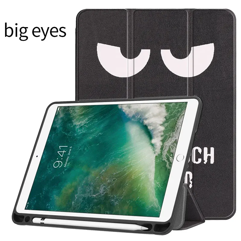 Ase для iPad Air 2 Air 1 Pro 9,7 серия картин чехол с держателем карандаша Авто Режим сна Пробуждение Стенд смарт-чехол - Цвет: big eyes