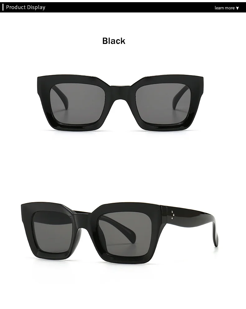 Square Sunglasses Women Retro Gradient Clear Lens Glasses_voghion.com