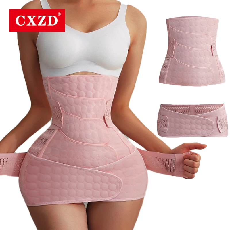 

CXZD 2in1 Women Slim Abdomen Pelvis Body Shaper Compression Trimmer Support Girdles Adjustable Waist Tummy Control Belly Bands