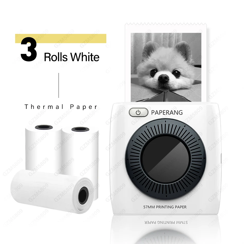 Add 3White Paper PAPERANG P2 карманный мини 58 мм портативный Bluetooth принтер Телефон фото беспроводное подключение HD термопринтер этикеток 1000 мАч батарея - Цвет: Add 3White Paper