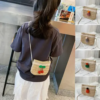 

Fashion Baby Beach Messenger Bags Children Kids Girls Straw Shoulder Bag Handbag