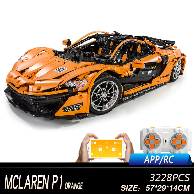Серия Technic MOC-16915 mlaren P1 RC автомобиль Белый Супер гоночный автомобиль строительные блоки кирпичи детские игрушки модель комплект рождественские подарки - Цвет: McLaren APP RC