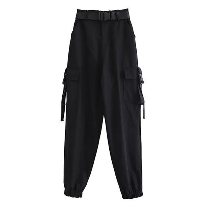 Jogger Mujer Oversized Baggy Sweatpant Y2k Pants Hip Hop Cargo Pants Women Black Spring Trousers Streetwear Pantalones with Belt