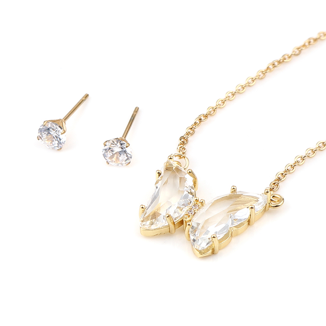 Set Stainless Steel Galaxy Necklace Earrings Set Jewelry For Valentine's Day Silver Color Round Star Clear Cubic Zirconia