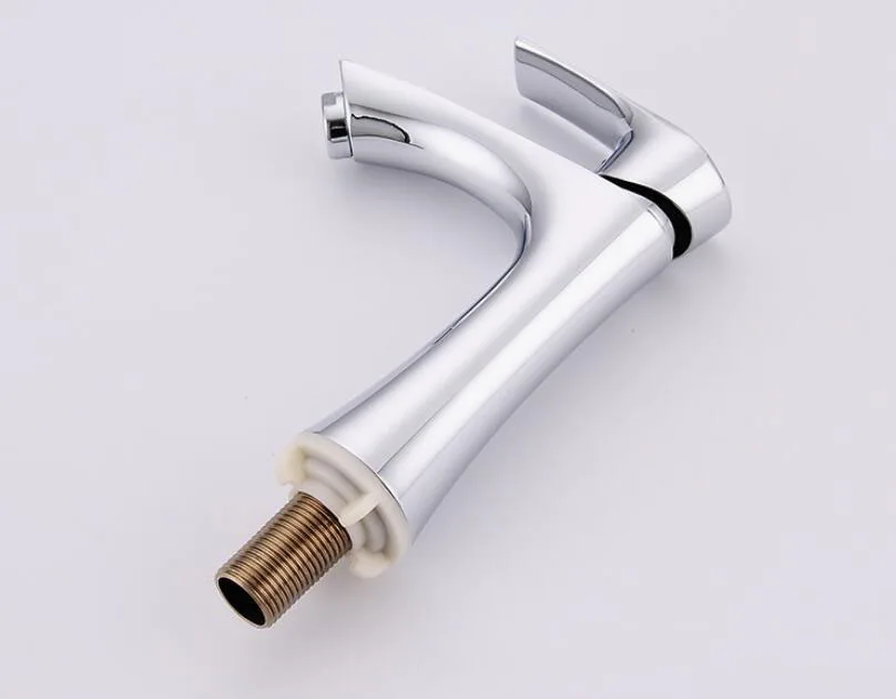 chrome plating G1/2 кран для раковины из цинкового сплава, европейский кран с одной ручкой и одним отверстием, одноместный кран для раковины, модный кран для умывальника - Цвет: chrome plating