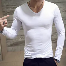 

Men Slim Fit T-shirt Pullover V-Neck Blouse Casual Fashion Long Sleeve Tops