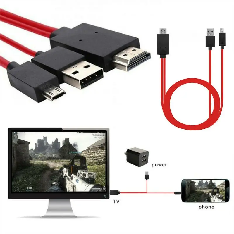 Микро-usb на 1080P ТВ монитор зеркальный конвертер кабель адаптер Шнур