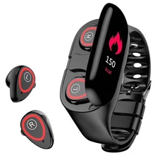 2 в 1 Смарт-часы с bluetooth-наушниками новейший M1 пульсометр умный спортивный браслет 2-в-1 умный Браслет шагомеры