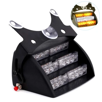 

12V 18LED Car LED Suction Cup Strobe Light Vehicles Emergency Stops Caution Warning Light with 3 suction cup Three strobe modes