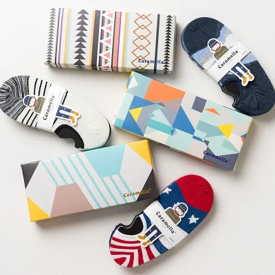 

Compression-Socks Ankle-Sock Invisible Non-Slip Harajuku Men 4-Pairs/Lot New Cotton