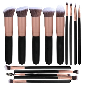 

14pcs/Set Rose Gold Makeup Brushes Premium Synthetic Foundation Powder Concealers Eyeshadows Makeup Brush Set for Women