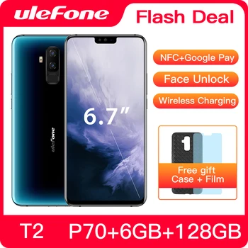 

Ulefone T2 Smartphone Android 9.0 6GB 128GB Dual 4G Cell Phone NFC Octa-core Helio P70 4200mAh 6.7" FHD+ Mobile Phone Android