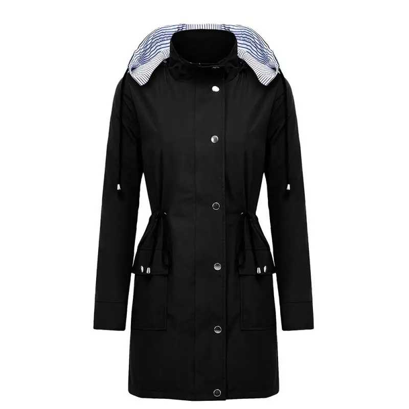 Зимняя длинная куртка, женские зимние куртки, дождевик, куртка с капюшоном, пальто, для затягивания талии, на молнии, для улицы, Женская куртка, пальто