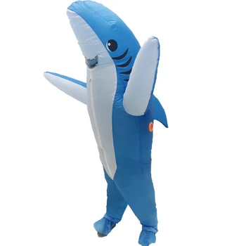 

Shark Inflatable Costume Anime Adult Kids Fantasy Fancy Cosplay Dress Halloween Party Suit One size Fit Most Mascot Blow up