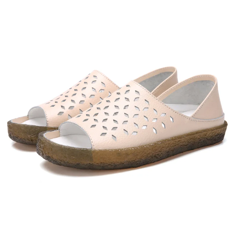 

Summer New Style Casual Large Size Sandals Women's Flat Heel Slippers Mom Shoes Large Size