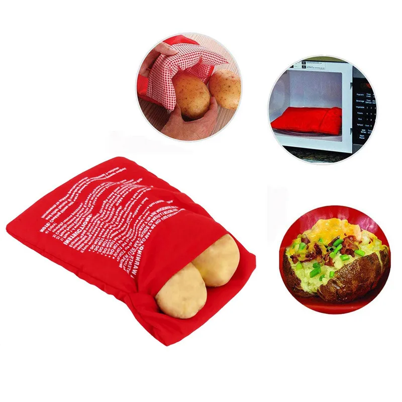 Microwave Baking Bag Easy To Cook Steam Pocket Quick Fast Baked Potatoes Rice Pocket Washable Cooker Bag