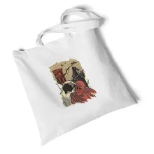 Модные экологические женские холщовые сумки с принтом дьявола, студенческие сумочки, повседневные сумки для покупок, креативные оригинальные белые сумки на плечо