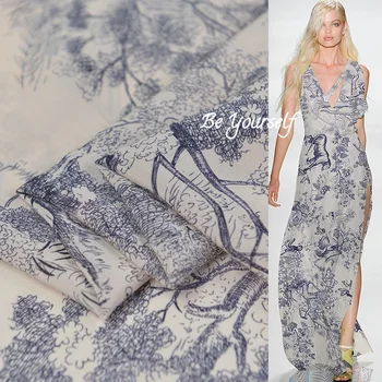 

100cm*135cm Vintage Zoo Silk CDC Fabric Pure Silk Dress Shirt Material Crepe De Chine