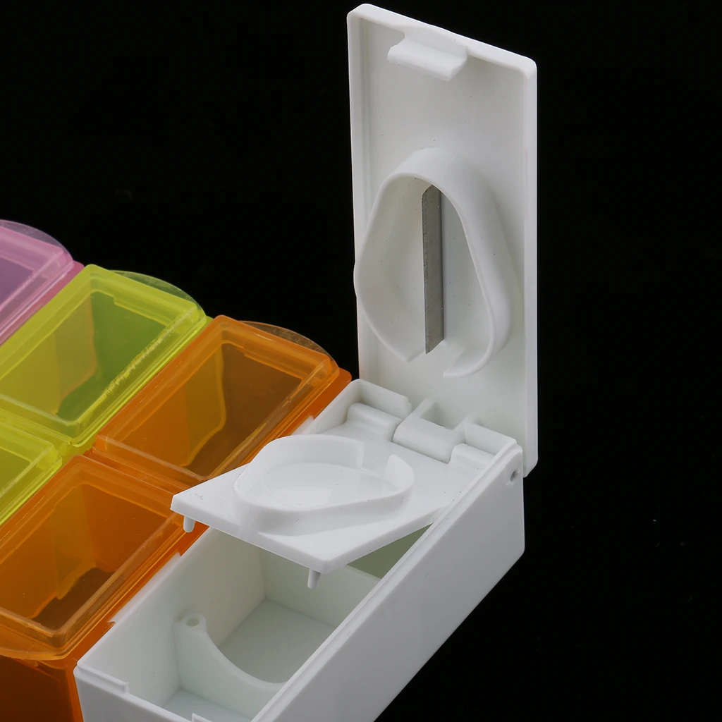 2 Pieces 14 Slots 7 Day Pill Tablet Storage Box Weekly Medicine Organizers