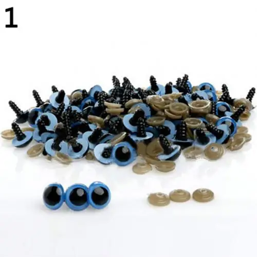 100 Pcs 8-20mm Plastic Safety Eyes for Teddy Bear Doll Animal Puppet Craft DIY Plastic Safety Eyes Puppet Craft DIY Craft DIY Blue