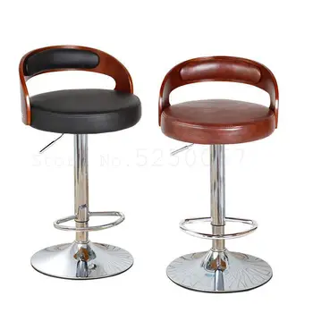 

Bar chair Nordic bar chair rotating lift chair solid wood back bar stool cash register front desk high stool