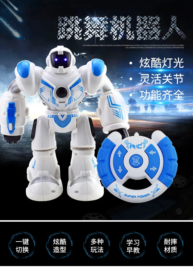 Игрушки Xuezhishan, робот-игрушки с дистанционным управлением, четырехполосный пульт дистанционного управления, умный робот для раннего образования, танцующий робот