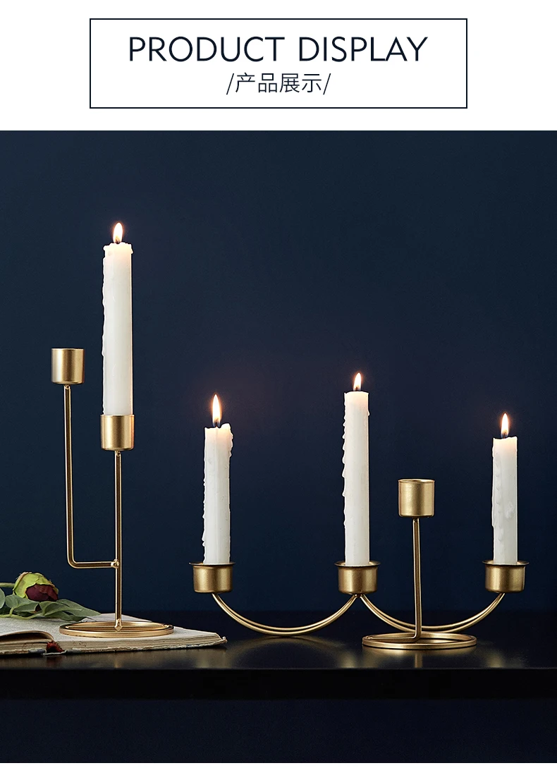 Creative Candlestick Home Decortion Iron Candle Holder Candlelight Dinner Party Ornaments Christmas Halloween Wedding Decoration