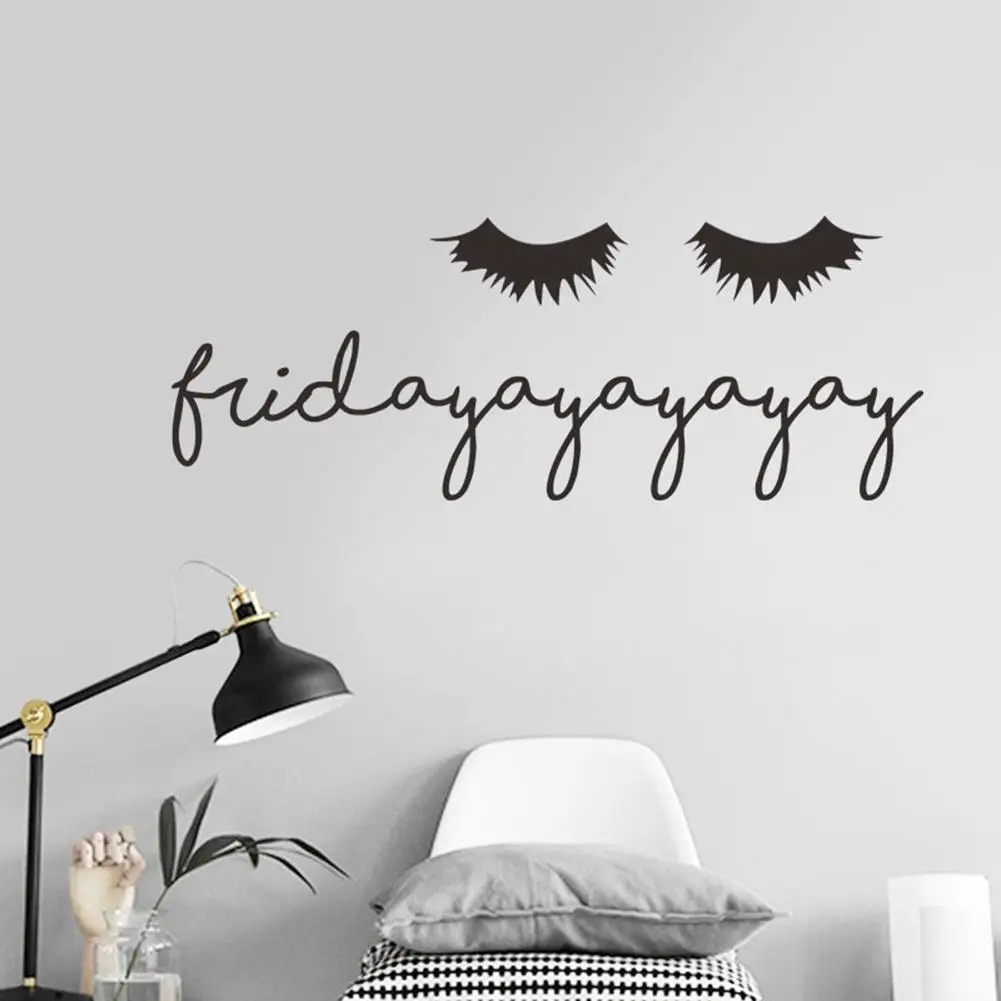 

Waterproof self adhesive Closed Eyes Eyelashes Creative Plane Wall Sticker Home Salon Decal Removable Art Vinyl Decor