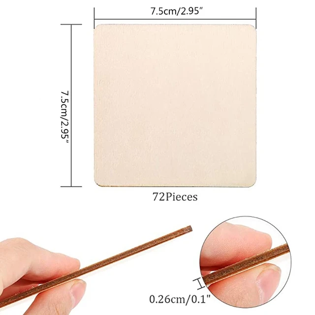 5pcs 100MM Wooden Square Wood Pieces Blank Wood Slices Wooden Square  Cutouts for DIY Crafts Painting Staining Coasters - AliExpress