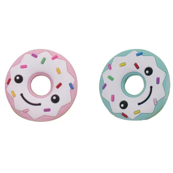 

Silicone Teethers Ring Cartoon Food Grade DIY Teething Necklace Baby Shower Gifts Round Shape Teether