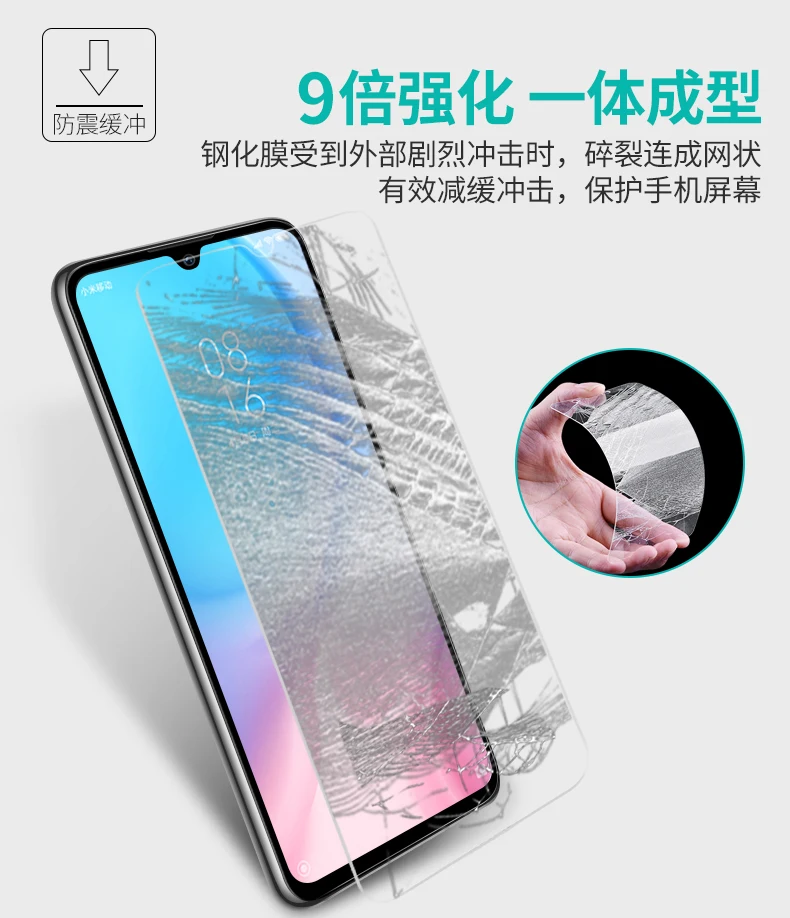 Bonaier абсолютно полная клеевая 2.5D 9H пленка из закаленного стекла для Xiaomi mi 9 Lite/mi CC9 защитная пленка+ держатель для задней пленки в подарок