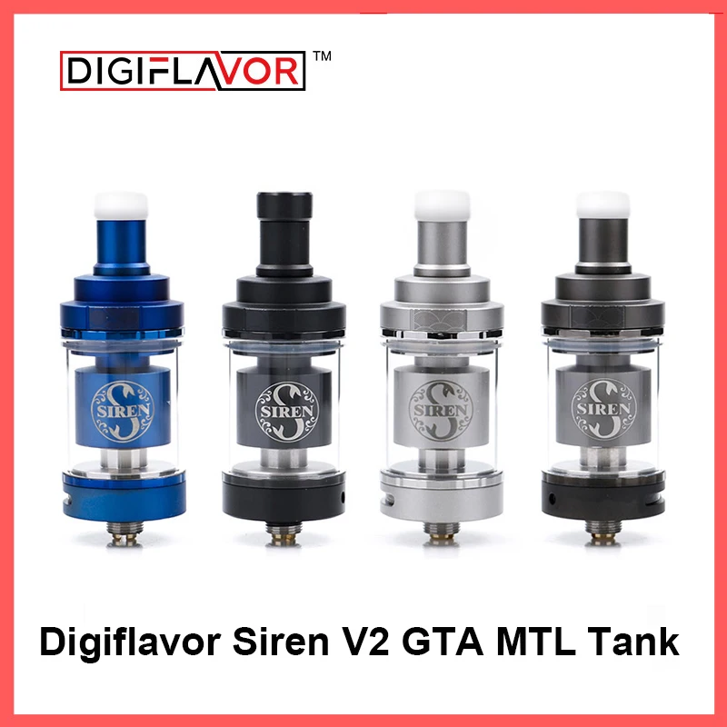 Vente Digiflaveur sirène V2 GTA MTL réservoir 24 Version 4.5ml Genisis réservoir atomiser 24mm mise à jour sirène 25 DF sirène 2 atomiseur
